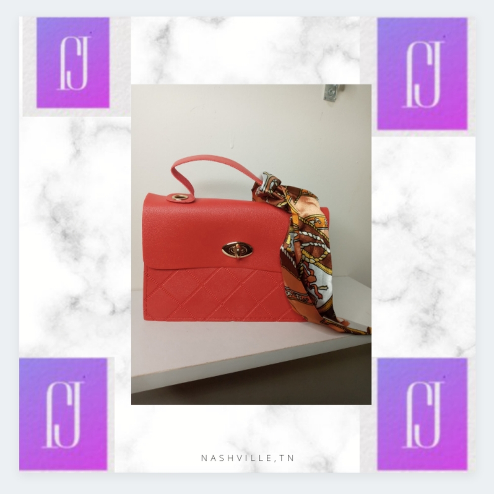 New Silk Scarf Rhombus Lattice Handbag